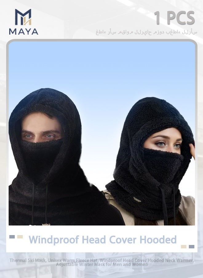 Maya Thermal Ski Mask, Unisex Warm Fleece Hat, Windproof Head Cover Hooded Neck Warmer, Adjustable Winter Mask for Men and Women - Image 1